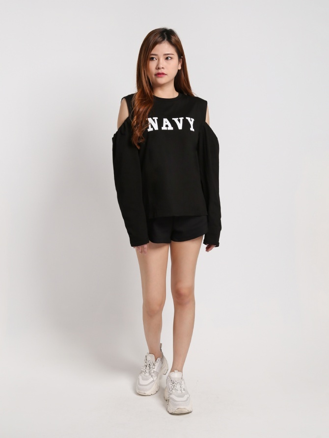 Navy Front With Shoulder Hole Top 17560