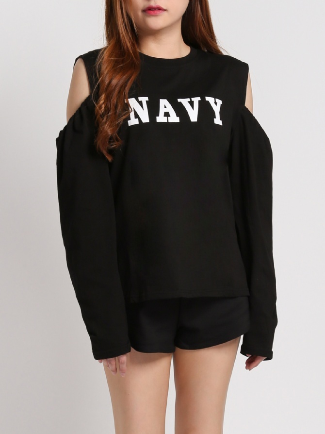 Navy Front With Shoulder Hole Top 17560