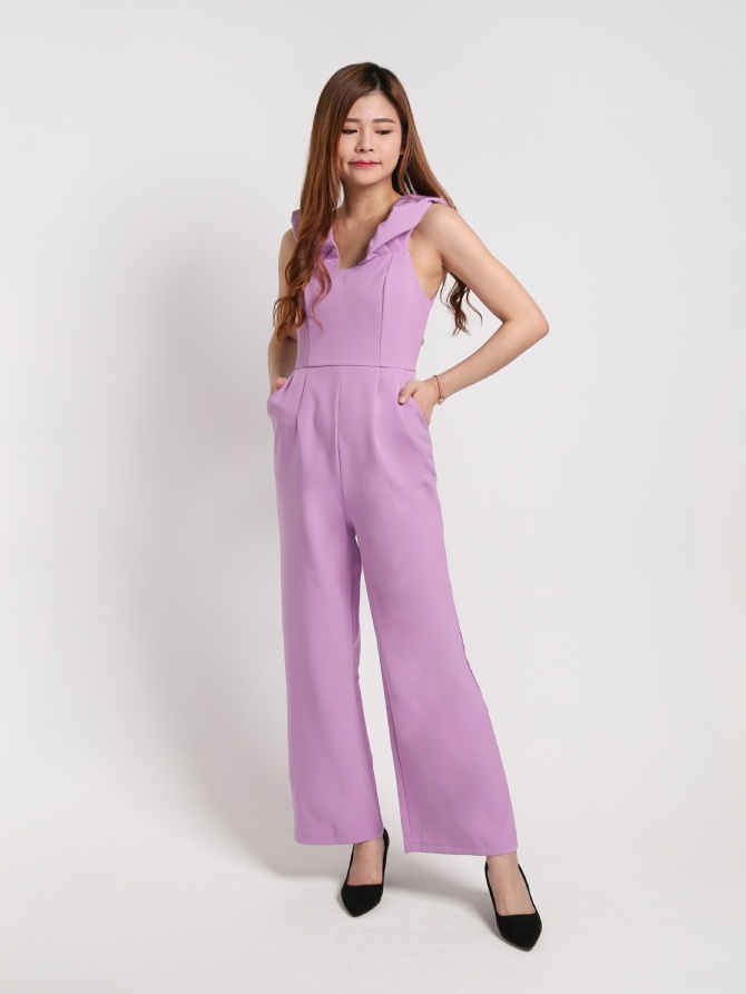 Off Shoulder Side Pocket Wth Belt Jumpsuit 22555