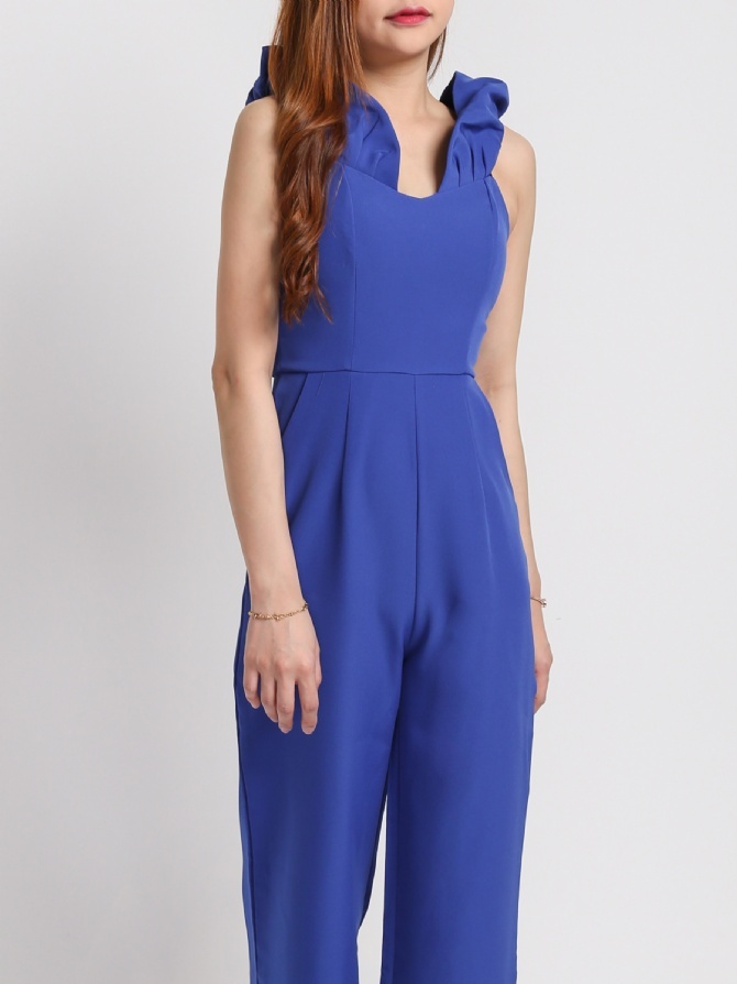 Off Shoulder Side Pocket Wth Belt Jumpsuit 22555