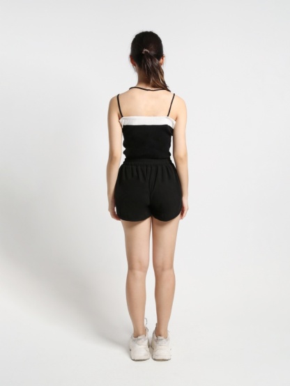 Knitted Two Tone With Strap Top 16488