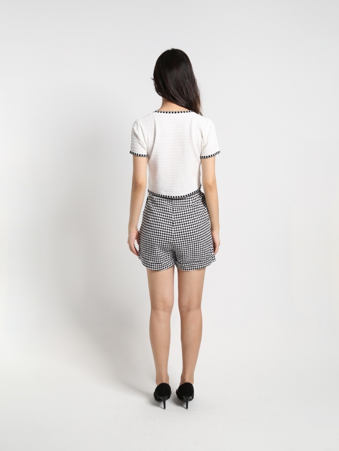 Checker High Waist Short Pants 18319
