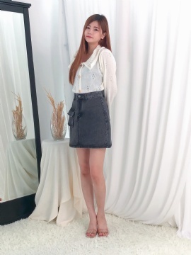 Knitted Eyelet Long Sleeve Top 24516