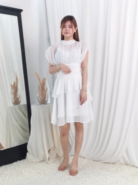 Sleeveless Pleated Ruffles Dress 24520