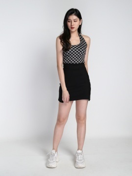 Checker Neck Halter Top 21185