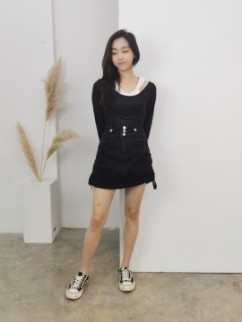 Denim Side Drawtring Short Pants 18499