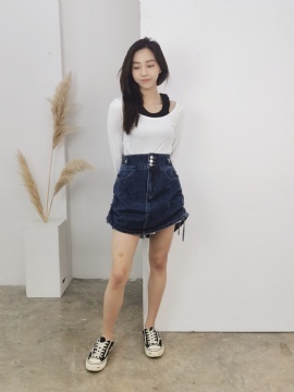 Denim Side Drawtring Short Pants 18499