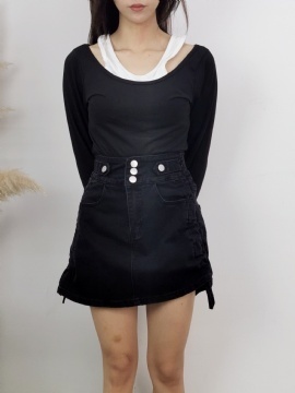 Denim Side Drawtring Short Pants 18499