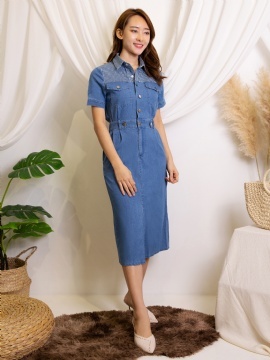 Denim Collar Dress 11721