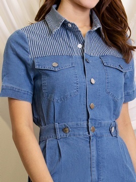 Denim Collar Dress 11721
