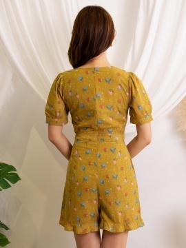 Tie Up Floral Playsuit 11928