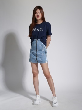 Side Tie Up Front Zip Skirt 23896