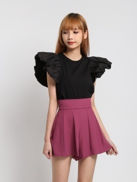 High Waist Wide Leg Short Pants 22533