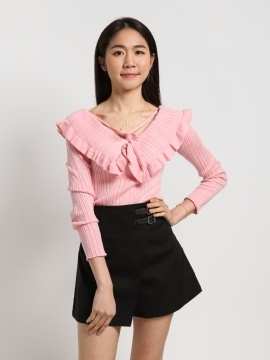 High Waist Side Decorative Belt Short Pants 19650