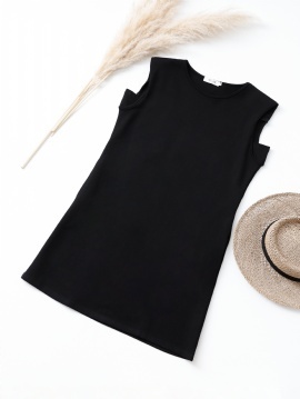 Sleeveless Plain Dress 18523