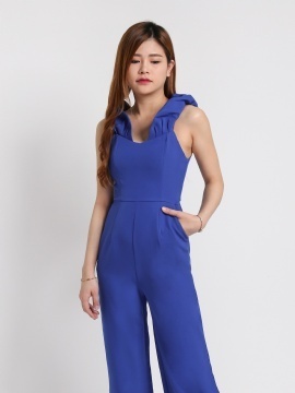 Off Shoulder Side Pocket Wth Belt Jumpsuit 22555