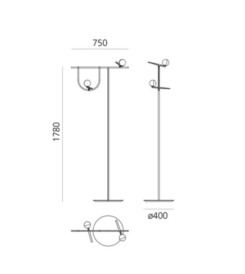 TR80177F Artemide Yanzi Style Linear Floor Lamp