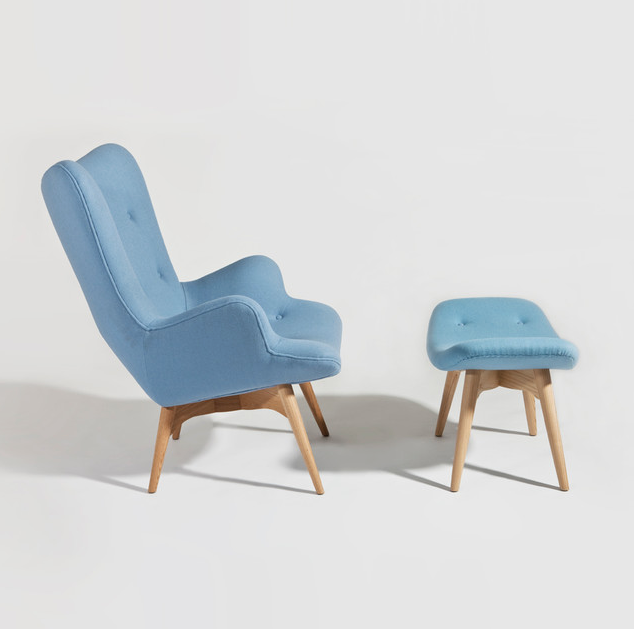 TR40005 Grant Featherston Style Lounge Chair and Ottoman