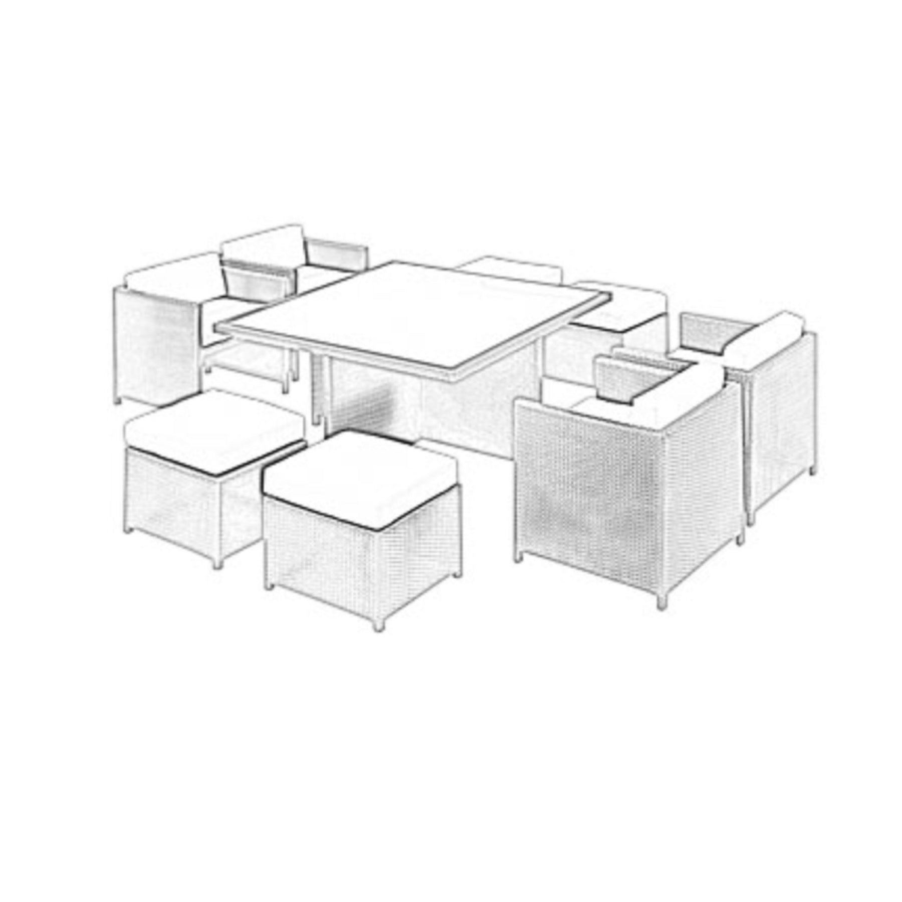 TR13012 BOXIE 6 Seater Space Saver Dining Set