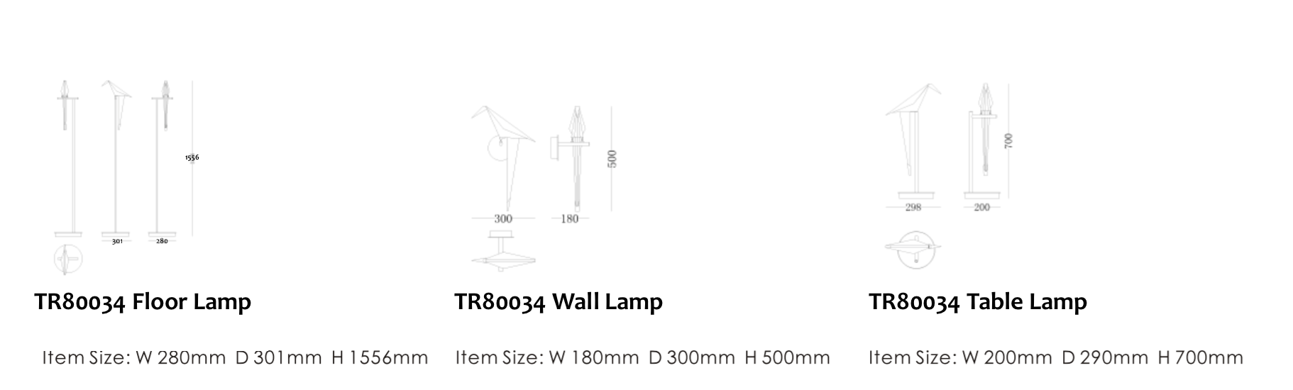 TR80034F Origami Bird Style Floor Lamp
