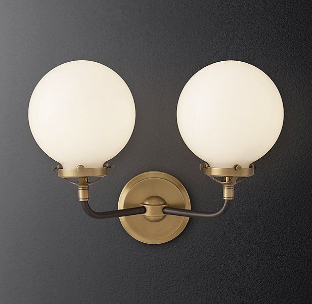 TR80254W Bistro Globe Style Wall Lamps