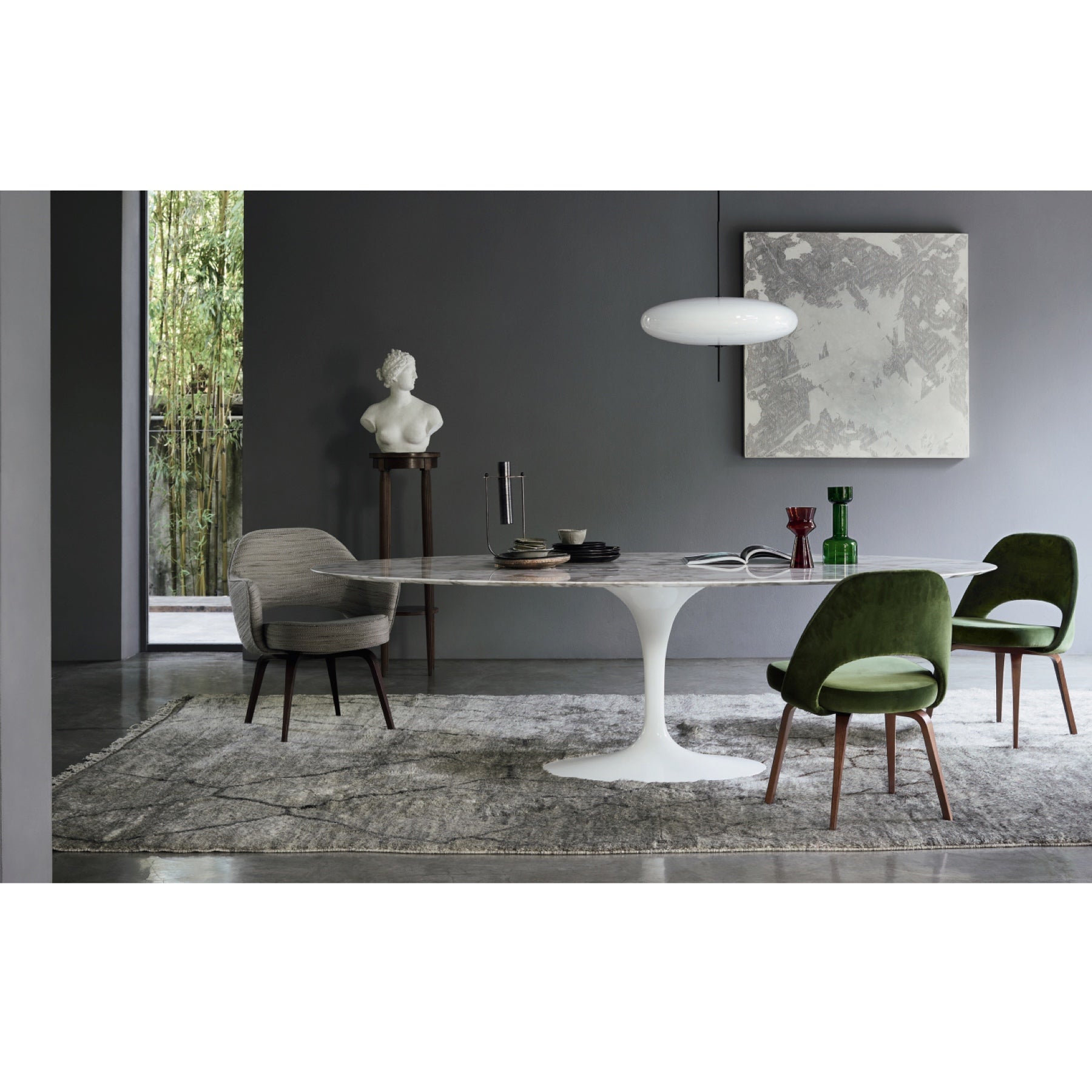 TR70014b Tulip walnut veneer table