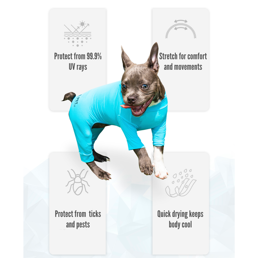 Sun Protection Suit Neon Blue