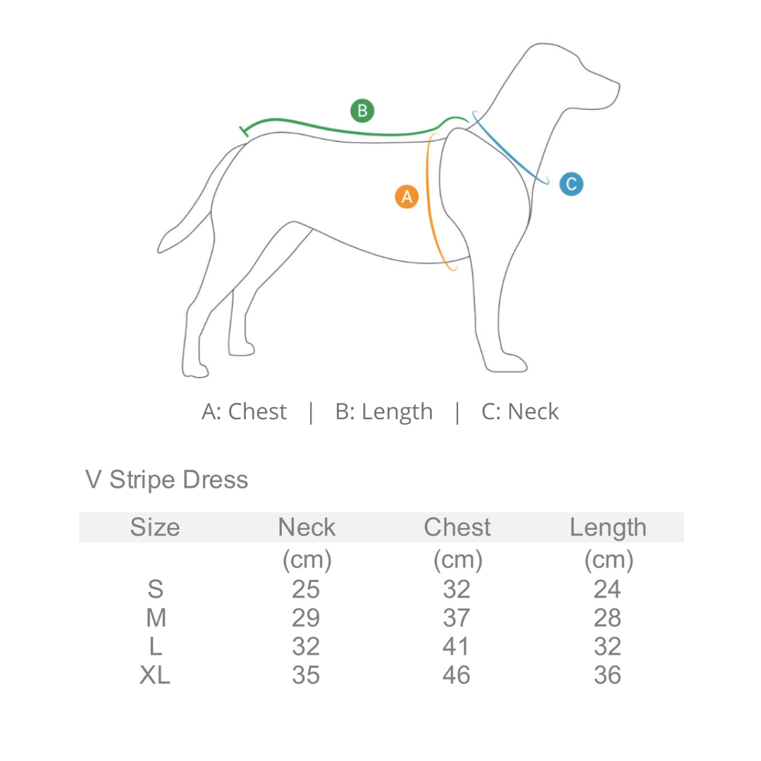 V Stripe Frilly Dress