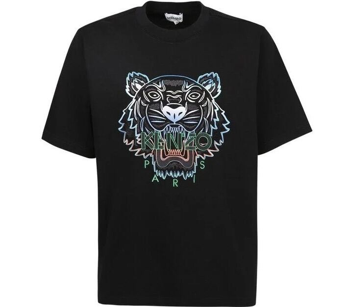 Kenzo SS22 Gradient Embroidered Tiger Tee Black