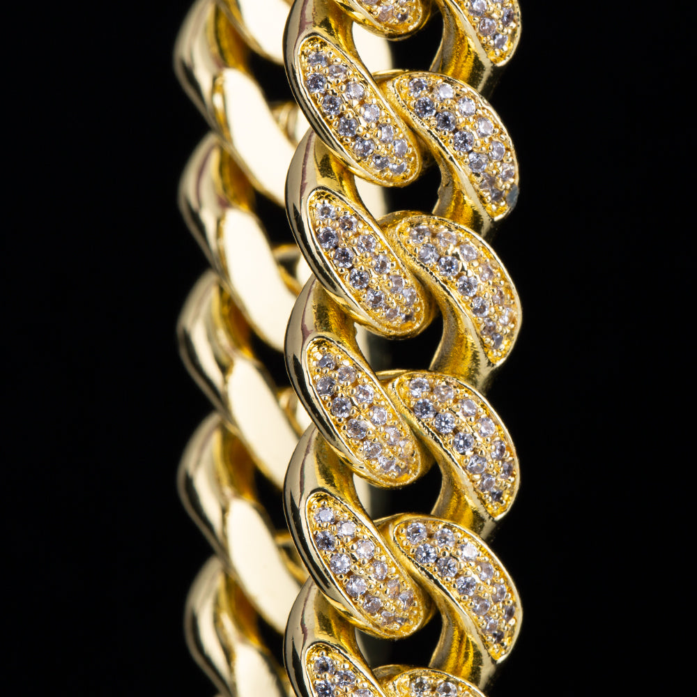 幅12mm14kゴールドCZキューバン喜平ブレスレット - jpkrkc&co