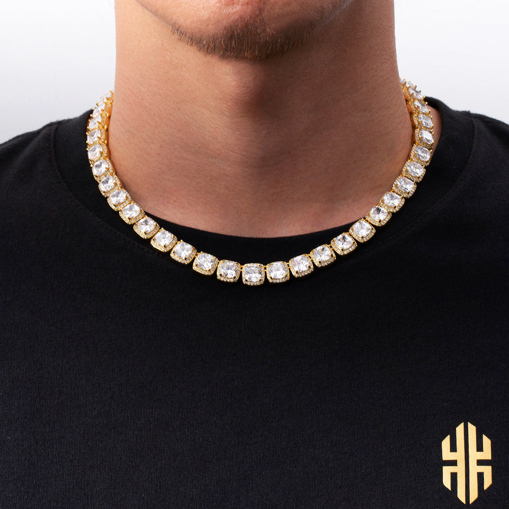 10mm CZダイヤ テニス チェーン 14金/ホワイトゴールド KRKC