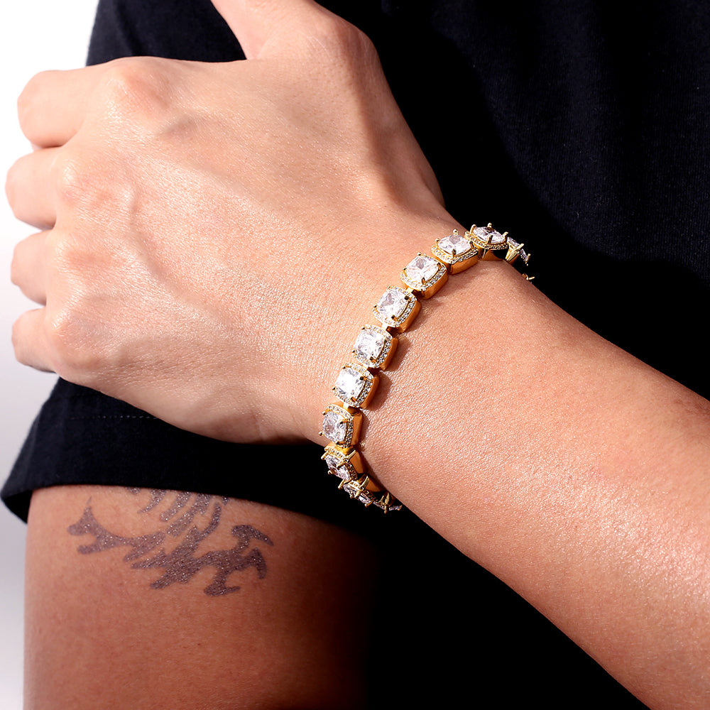 10mm CZダイヤ テニス ブレスレット 14金/ホワイトゴールド KRKC