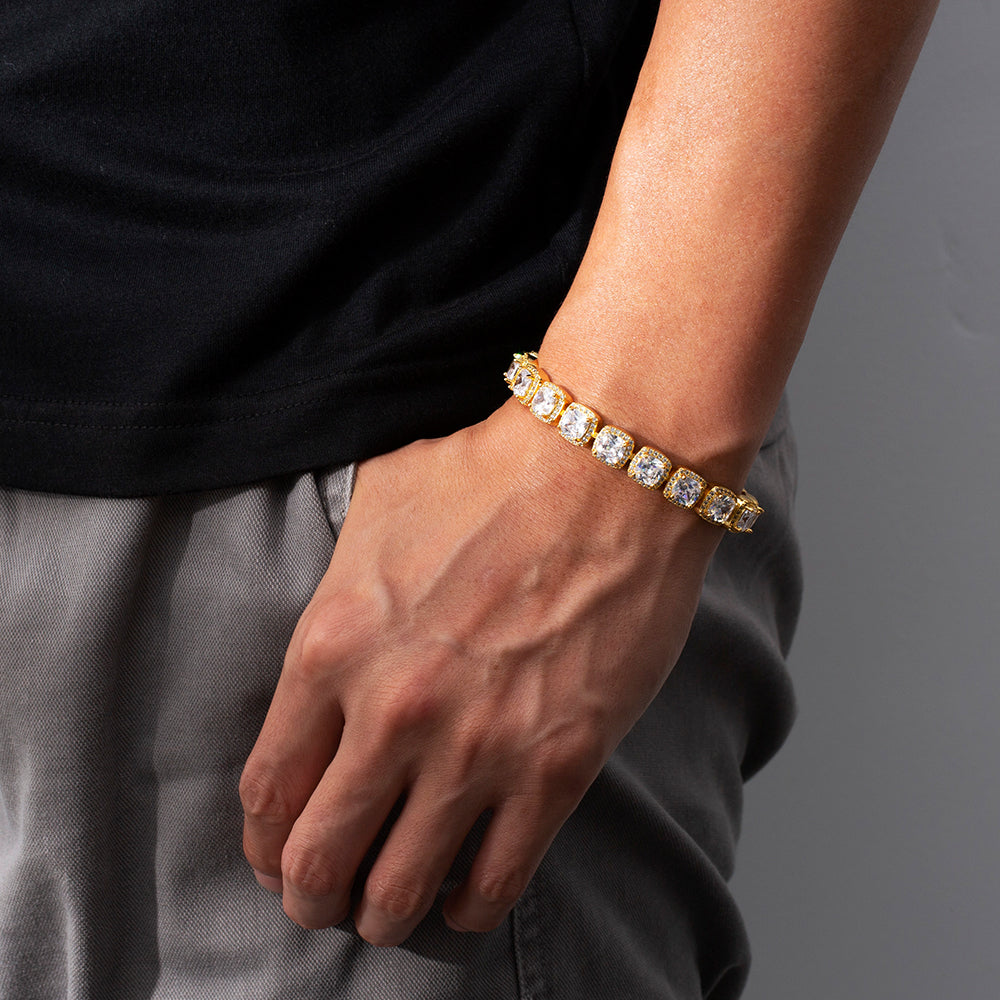 10mm CZダイヤ テニス ブレスレット 14金/ホワイトゴールド KRKC