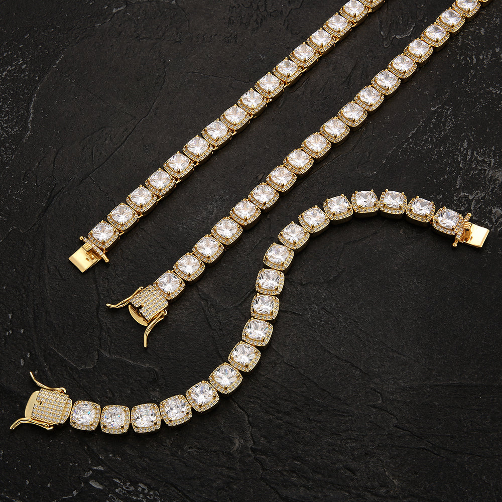 10mm CZダイヤ テニス ブレスレット 14金/ホワイトゴールド KRKC