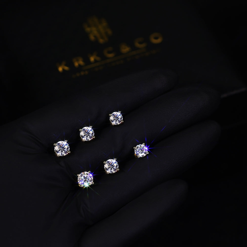 一粒 モアサナイト スタッド ピアス 0.6/0.8/1.0カラット KRKC