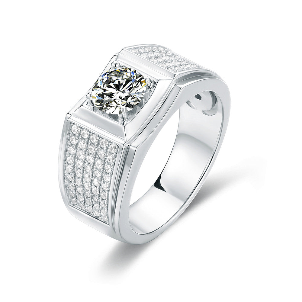 1カラット VVS1 モアサナイト リング メンズ KRKC