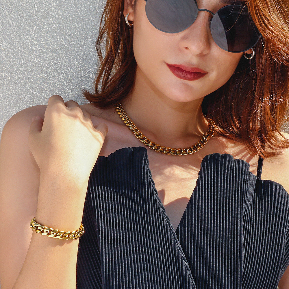 ブレスレット レディース 喜平 マイアミ 10mm 18cm-22cm KRKC