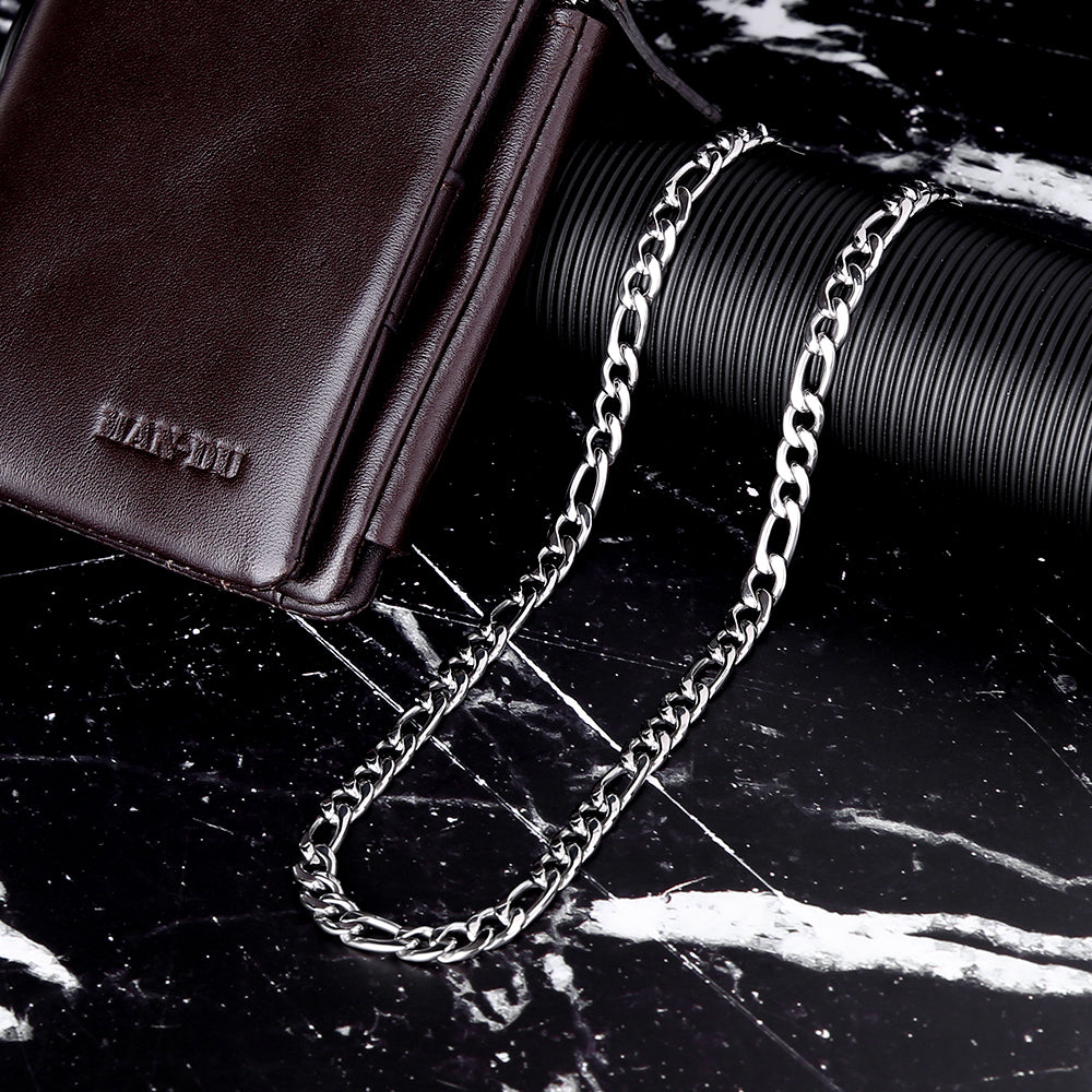 7mmホワイトゴールドフィガロチェーンネックレス - jpkrkc&co