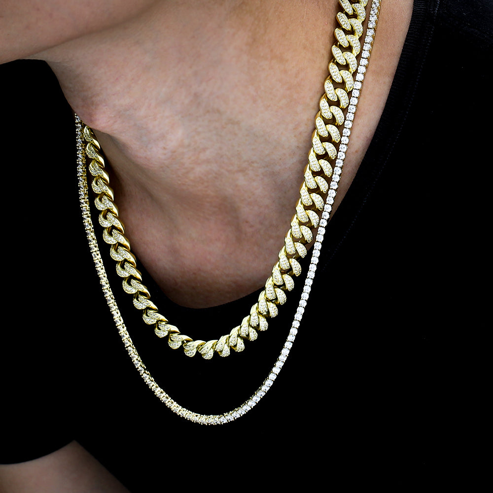 12ｍｍ14Kゴールドキューバン&テニスチェーンセット - jpkrkc&co