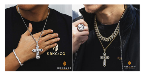 ダイヤ喜平ネックレスと積み重ねて付ける