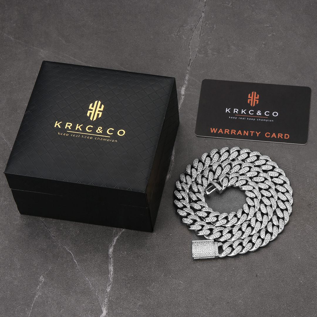 12mm czダイヤ 喜平ネックレス ホワイトゴールド package