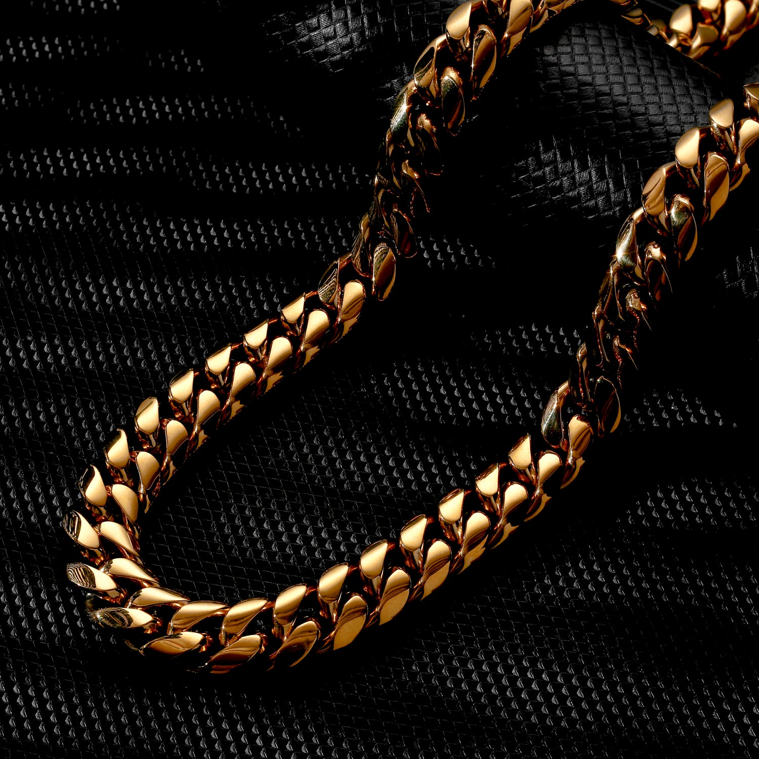 「セット」12mmゴールド光沢仕上げキューバンネックレス&ブレスレット - jpkrkc&co