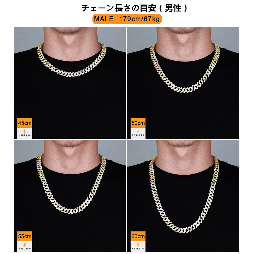 幅12mm14kゴールド 方形喜平キューバンネックレス - jpkrkc&co