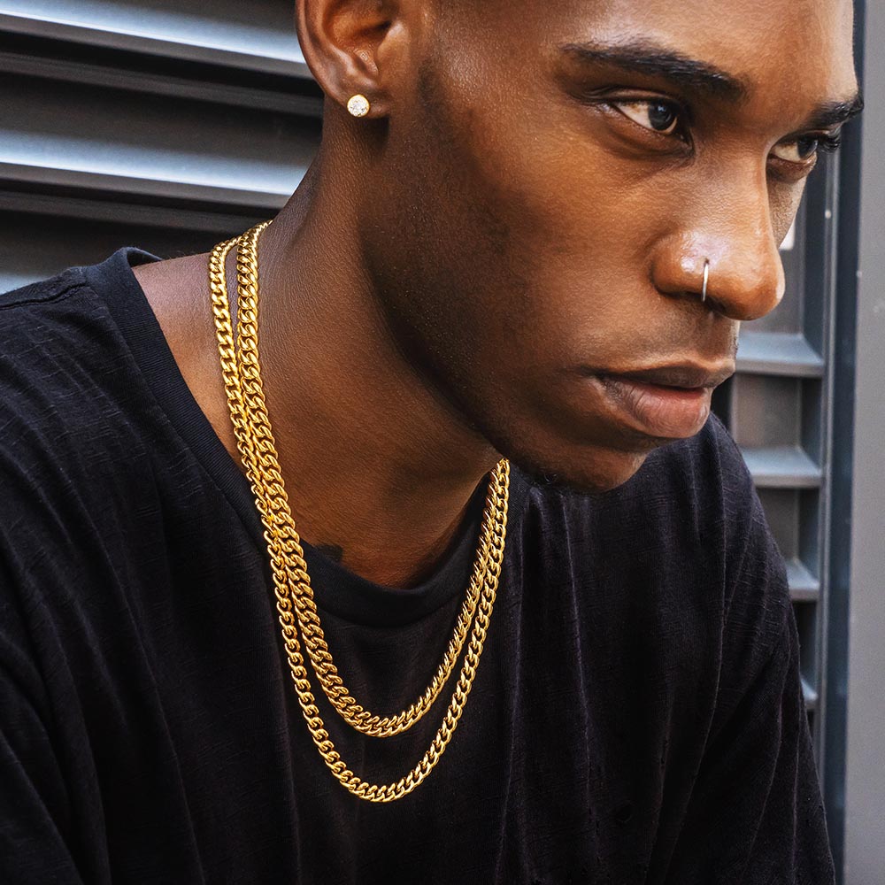 18金 キューバン ネックレス メンズ 6mm 45cm-65cm KRKC