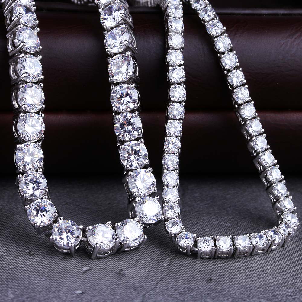 ホワイトゴールドテニスチェーンネックレスセット - jpkrkc&co