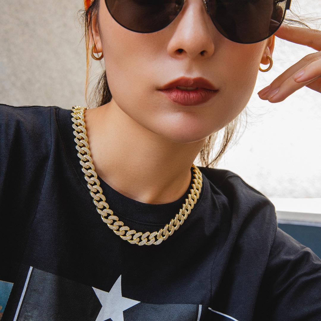 KRKC 12mm 喜平キューバンネックレス レディース