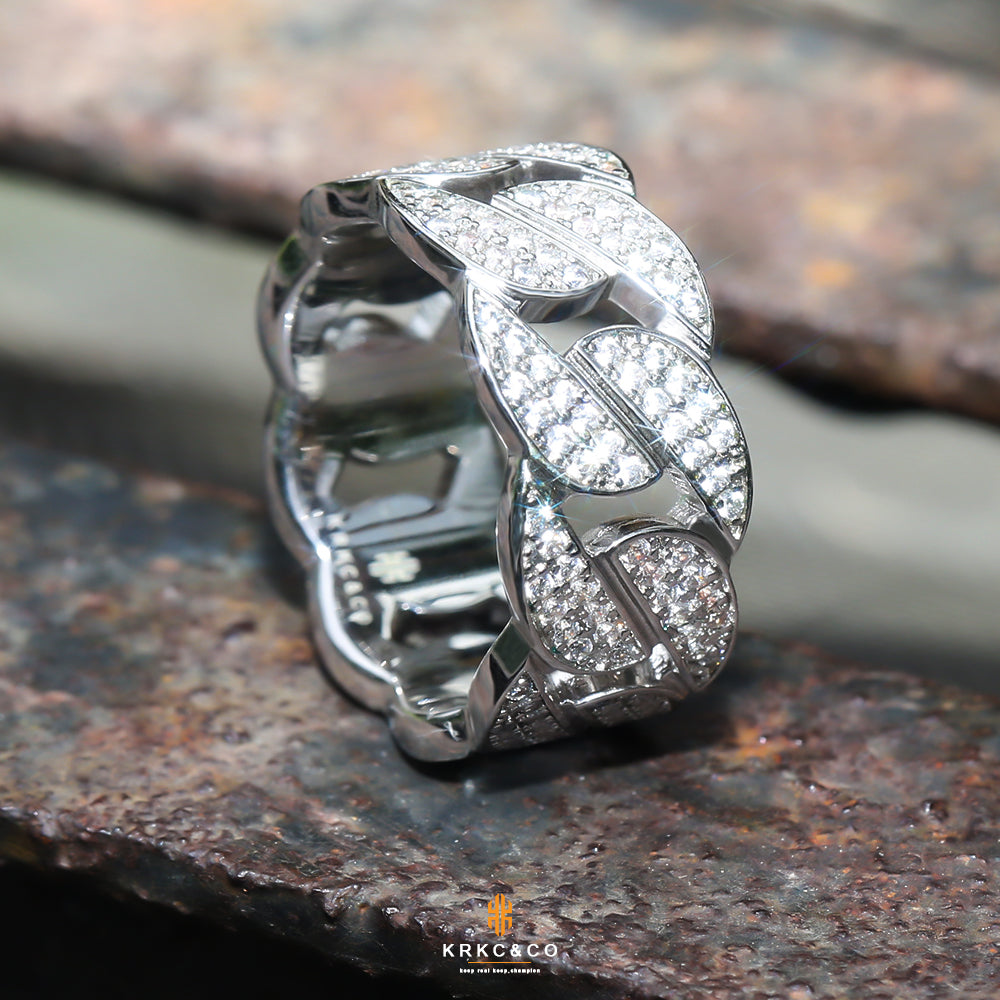 プラチナキューバンリングダイヤモンドホワイトＣＺ - jpkrkc&co