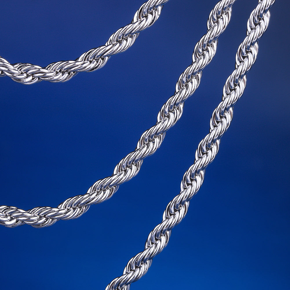 3mmホワイトゴールドロープチェーンセット（ 55cm+ 60cm） - jpkrkc&co