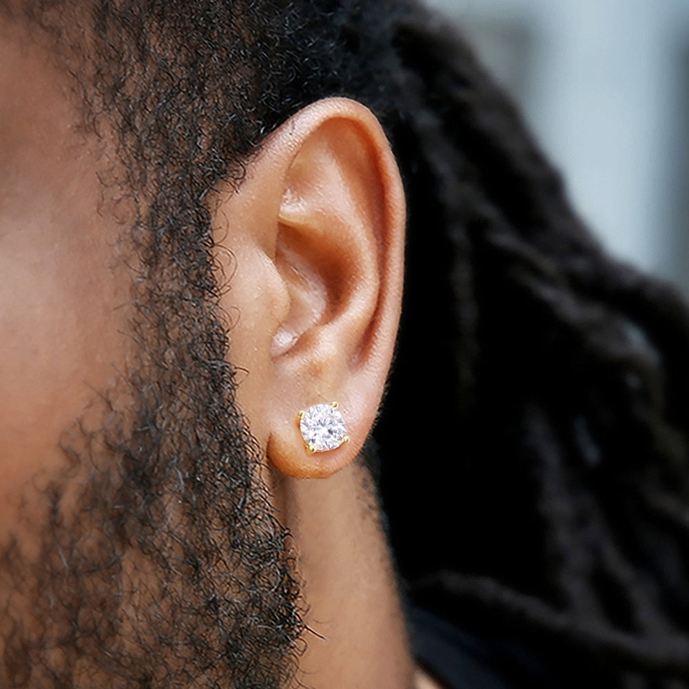 一粒 モアサナイト スタッド ピアス 0.6/0.8/1.0カラット KRKC