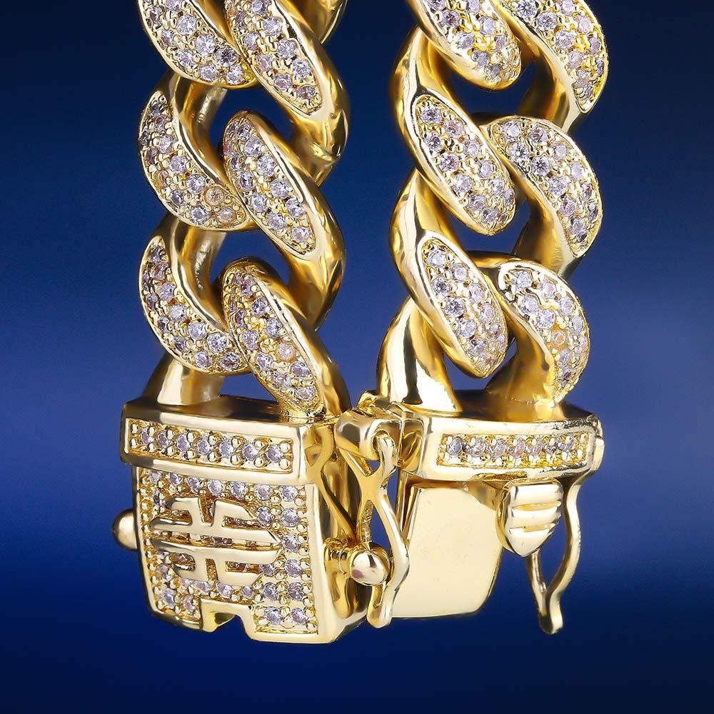 12mm喜平キューバン&5mmテニスブレスレットセット - jpkrkc&co